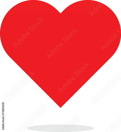 Free Download Red flat heart isolated on white background. Vector illustration - GFXLoad