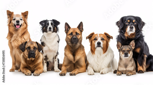 joyful canine camaraderie: a diverse group of dogs showcasing the beauty of breeds