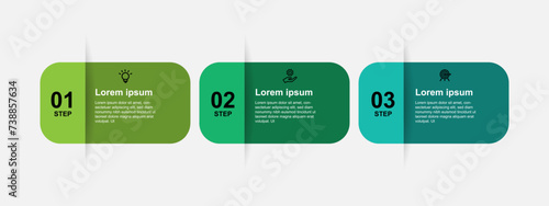 Vector layout infographic element with 3 step or option suitable for web presentation and business information