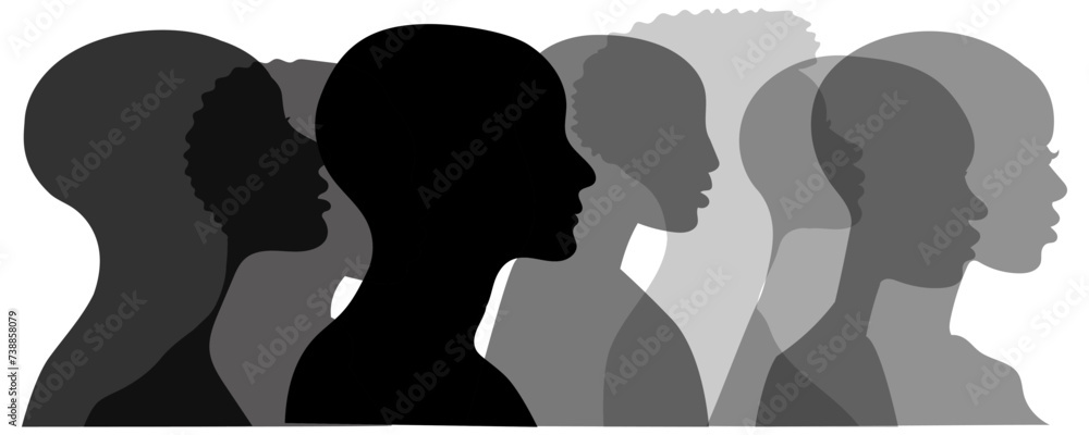 girl silhouette, girl profile, bald girl, feminism