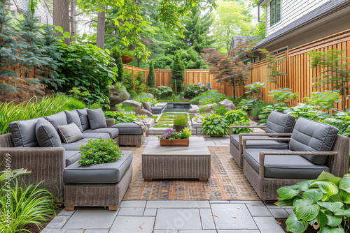 Harmony at Home: Inviting Blend of Indoor and Outdoor Living in a Tranquil Garden Oasis photo