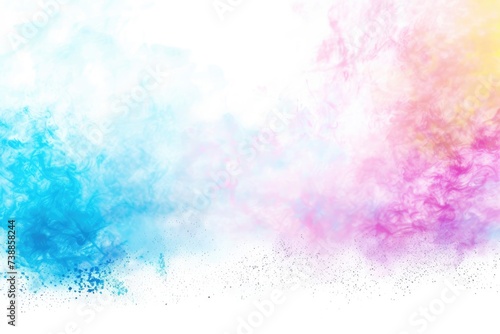 colorful rainbow holi paint color powder explosion isolated white wide panorama background