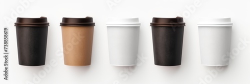 Wallpaper Mural Set of paper takeaway cups of different isolated on a white background, Torontodigital.ca