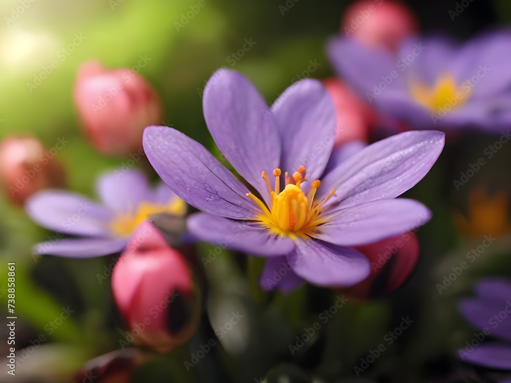 Nature’s Palette: The Delicate Dance of Spring Dewdrops on Blooming Flowers, generative AI Nature’s Palette: The Delicate Dance of Spring Dewdrops on Blooming Flowers, generative AI