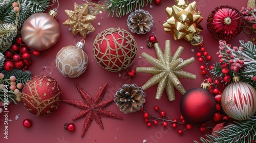 Arrangement of Holiday Ornaments