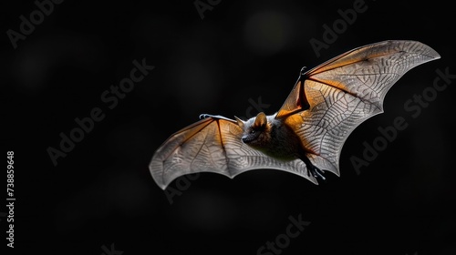 Bat on a minimalistic black background
