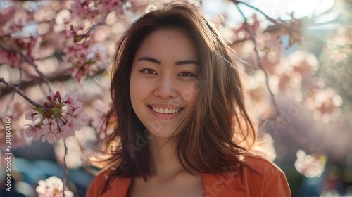 a young elegant asian woman smiling 
