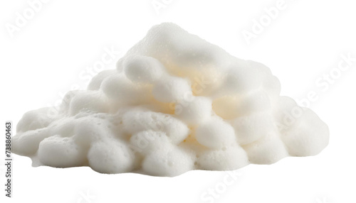 Soap foam in a plate on a transparent background.