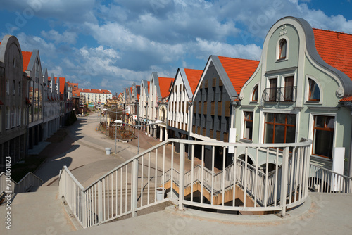 Fototapeta Naklejka Na Ścianę i Meble -  2023-04-19 Port Passage in Gizycko leading to the pier. Gizycko. Poland