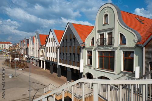 Fototapeta Naklejka Na Ścianę i Meble -  2023-04-19 Port Passage in Gizycko leading to the pier. Gizycko. Poland