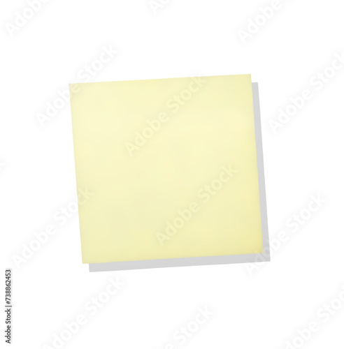 ein freigestellter Haftnotizzettel mit Schatten für eine Pinwand auf einem transparentem Hintergrund