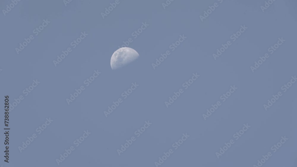 Moon timelaspe ,day light , blue hour Moon timelaspe ,day light , blue hour
