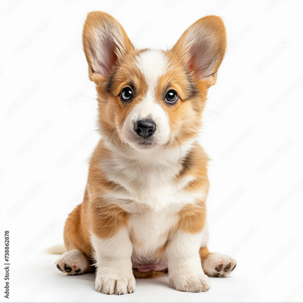 Curious Corgi Cutie: Adorable Puppy with Head Tilt Captivating the Camera, a Portrait of Young Dog Charm and Appeal Curious Corgi Cutie: Adorable Puppy with Head Tilt Captivating the Camera, a Portrait of Young Dog Charm and Appeal