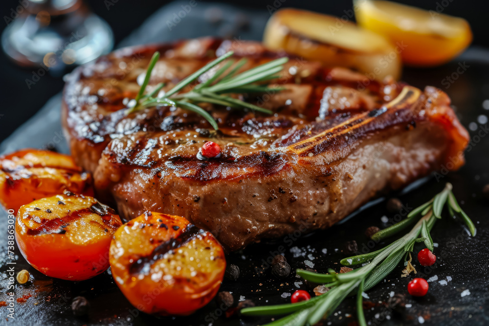 steak with a grilled meat steak with a grilled meat