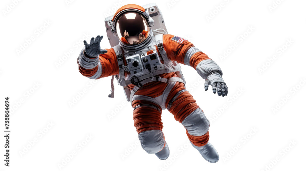 Astronaut in a space suit isolated on white transparent background