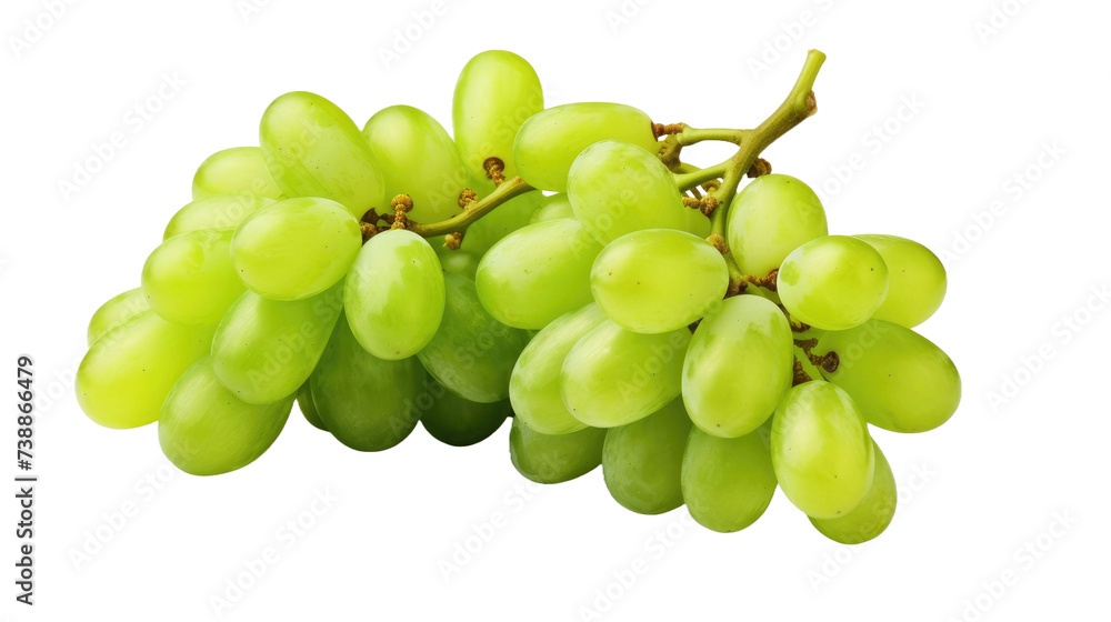 Green wine grapes isolated on transparent or white background Green wine grapes isolated on transparent or white background