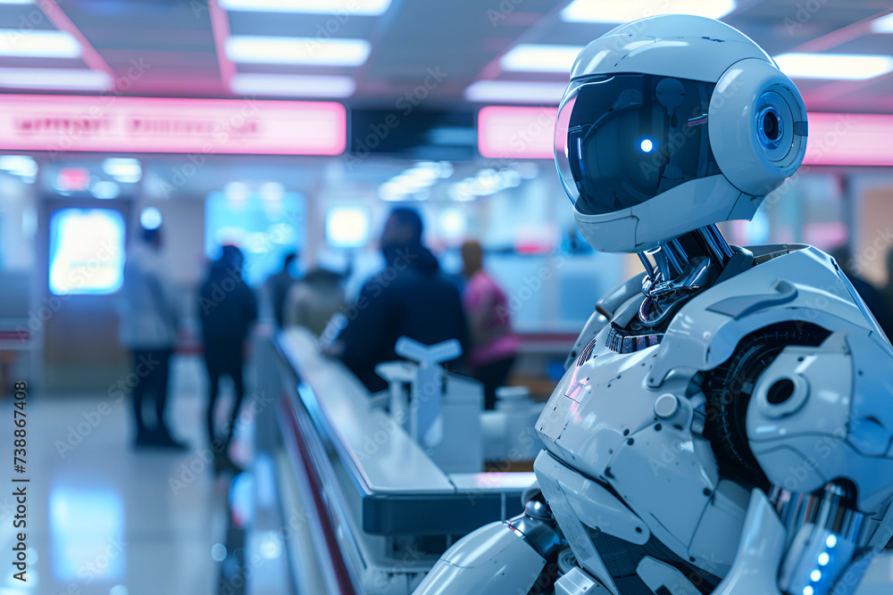 Robot waiting in line Robot waiting in line