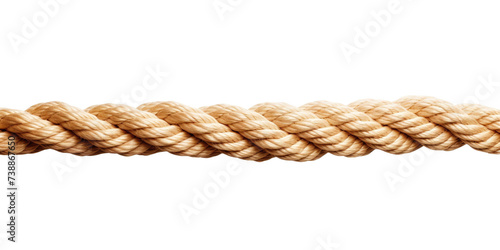Straight rope isolated on transparent or white background