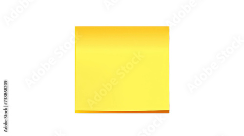 Yellow sticky post it note isolated on transparent or white background
