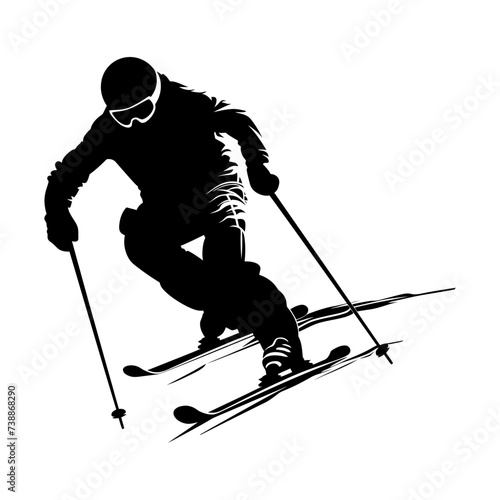 Silhouette paralympic athlete perform in sport black color only