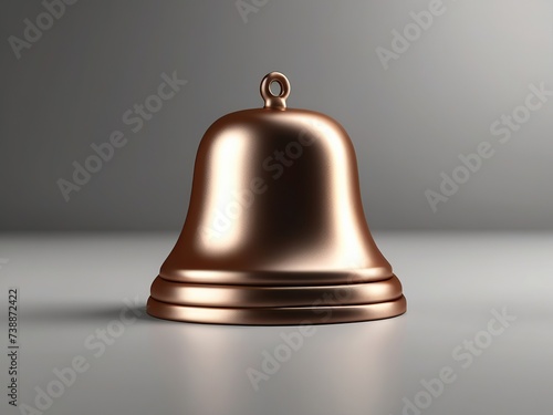 Bell 3d Reminder notification alert or alarm icon symbol ui on white background 3d rendering illustration 