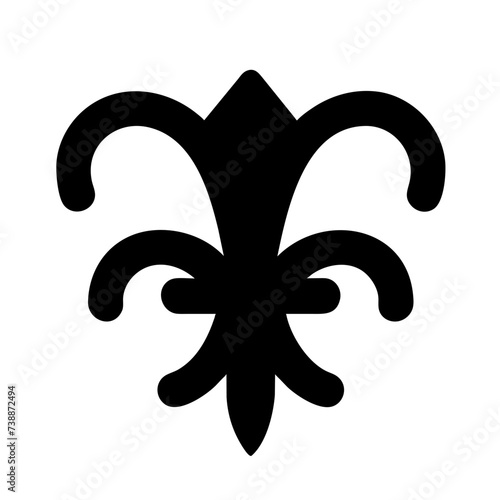 Fleur de lis set, Fleur-de-lis. Silhouettes of lily flowers.
