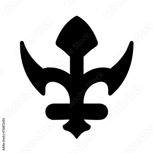 Fleur de lis set, Fleur-de-lis. Silhouettes of lily flowers.
