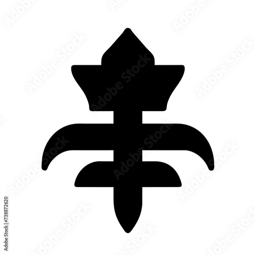 Fleur de lis set, Fleur-de-lis. Silhouettes of lily flowers.
