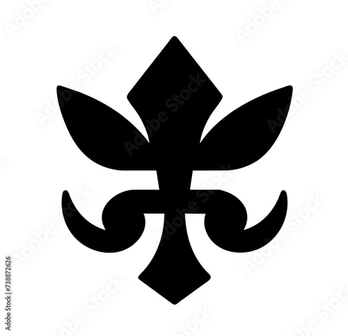 Fleur de lis set, Fleur-de-lis. Silhouettes of lily flowers.
