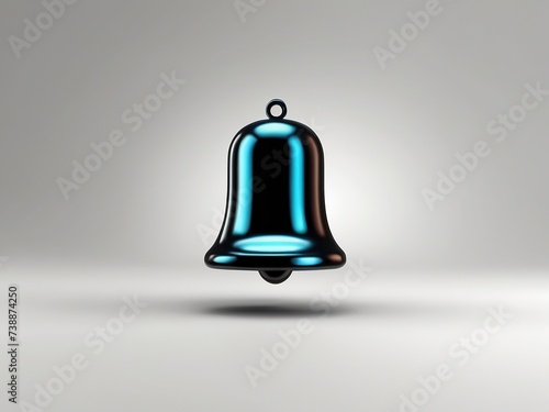 Bell 3d Reminder notification alert or alarm icon symbol ui on white background 3d rendering illustration 