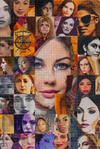 International Women’s Day Tribute - A montage of female faces from around the globe 