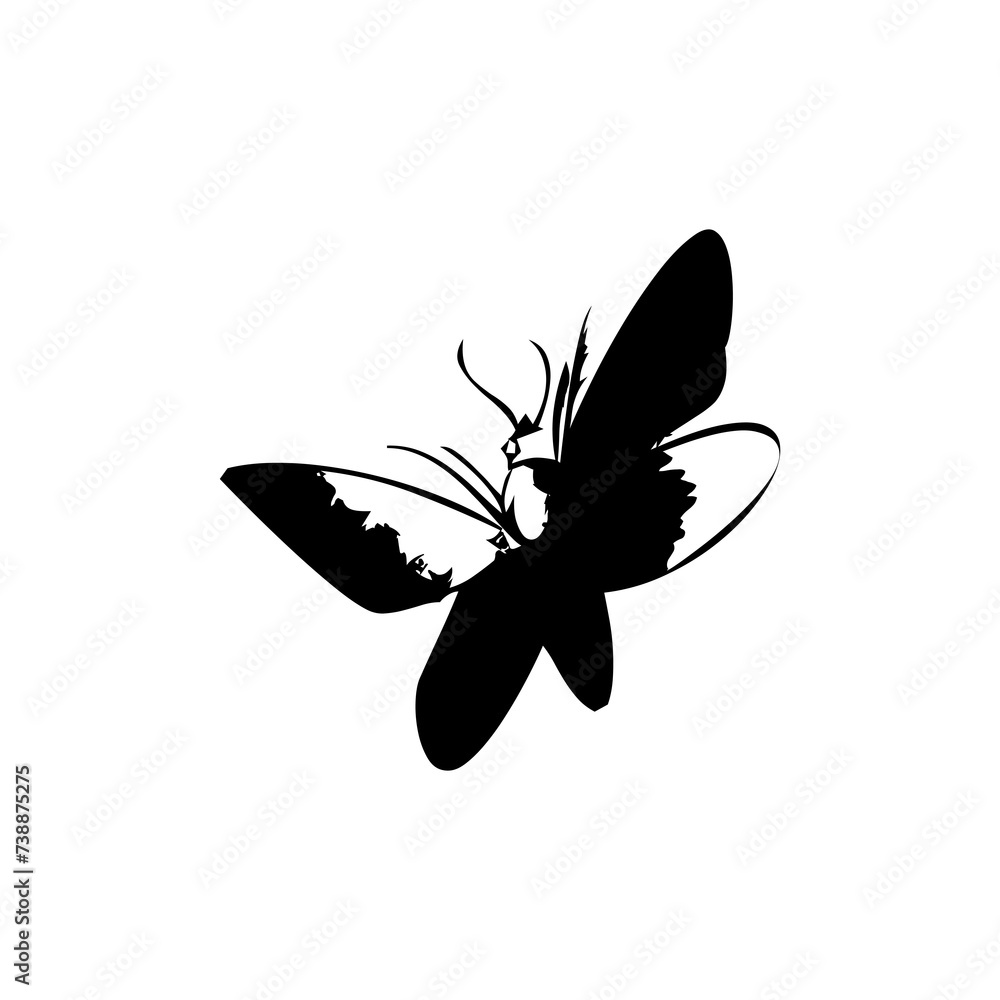 Black and white butterfly glyph Black and white butterfly glyph