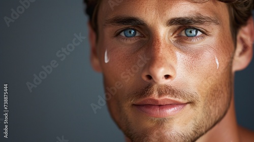 a close up of a man's face photo