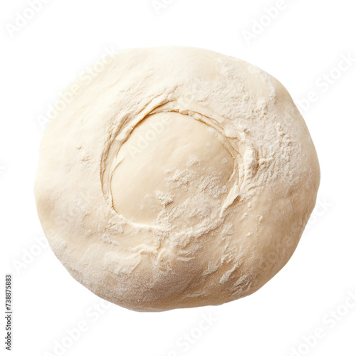 Raw dough ball. Isolated on transparent background. Top view.
