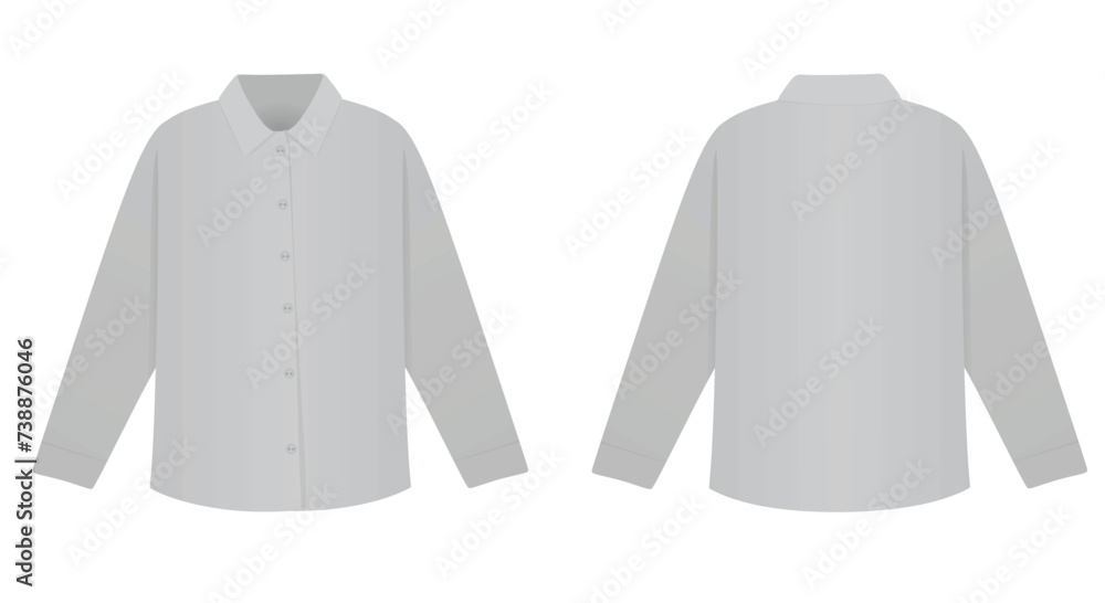 Grey female long sleeve shirt. vector illustration Grey female long sleeve shirt. vector illustration
