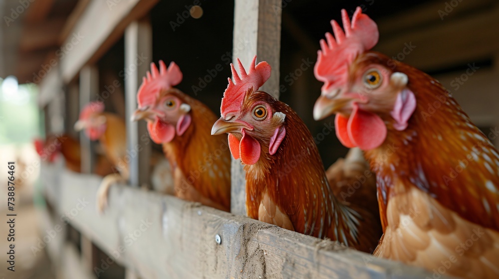 a group of chickens in a pen