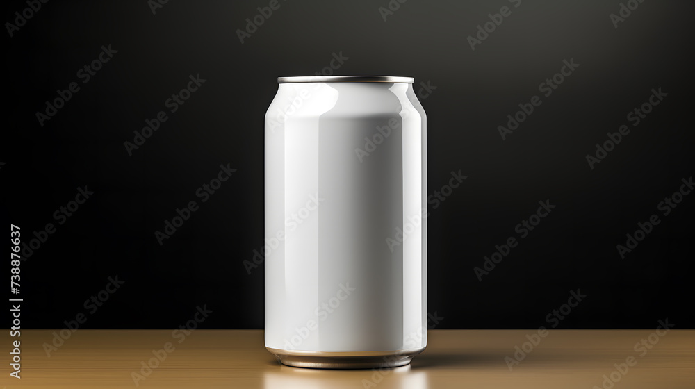 3d Mokup of soda or beer can on surface isolated on grey background 3d Mokup of soda or beer can on surface isolated on grey background
