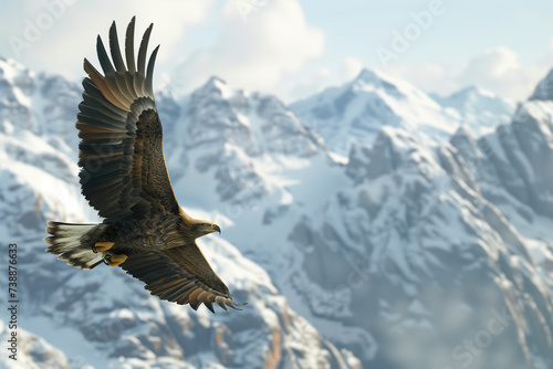 eagle in flight on the mountain. 