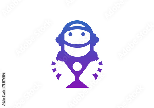 Robot logo design concept. universal robotic logo vector.