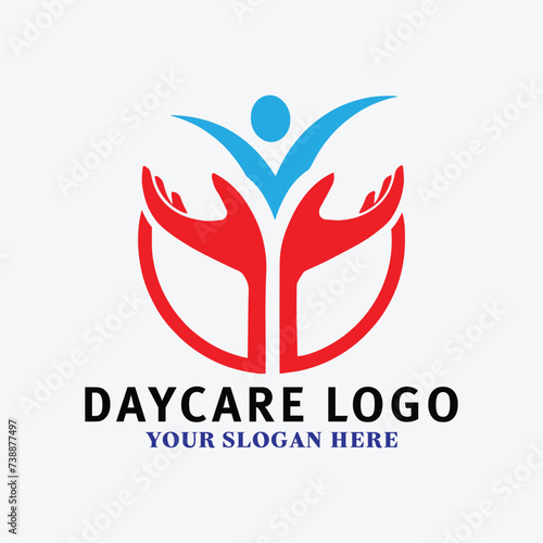 kids daycare logo design vector