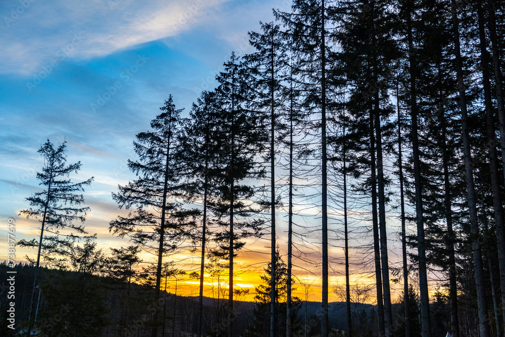 Sonnenuntergang bei Schönwald im Schwarzwald Sonnenuntergang bei Schönwald im Schwarzwald