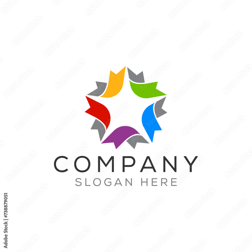 Obraz premium abstract social logo design vector illustration