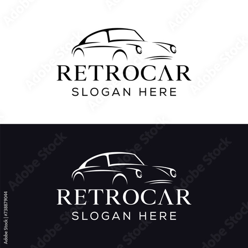 retro car logo design vector illustration