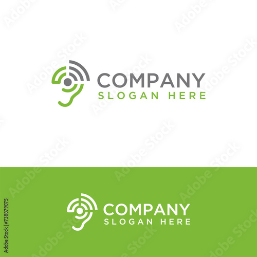 hearing logo design vector illustration
