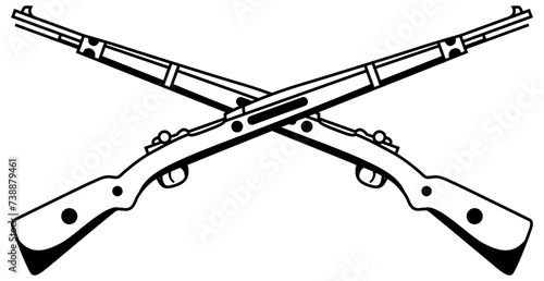 Infantry cross rifles vector
