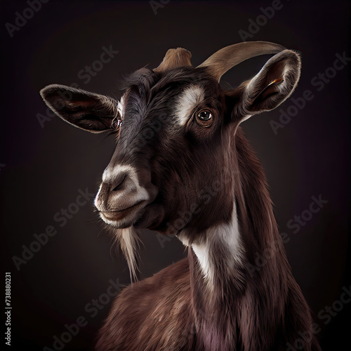 Goat Portrait with Artistic Flair in Professional Studio © Robert Kneschke
