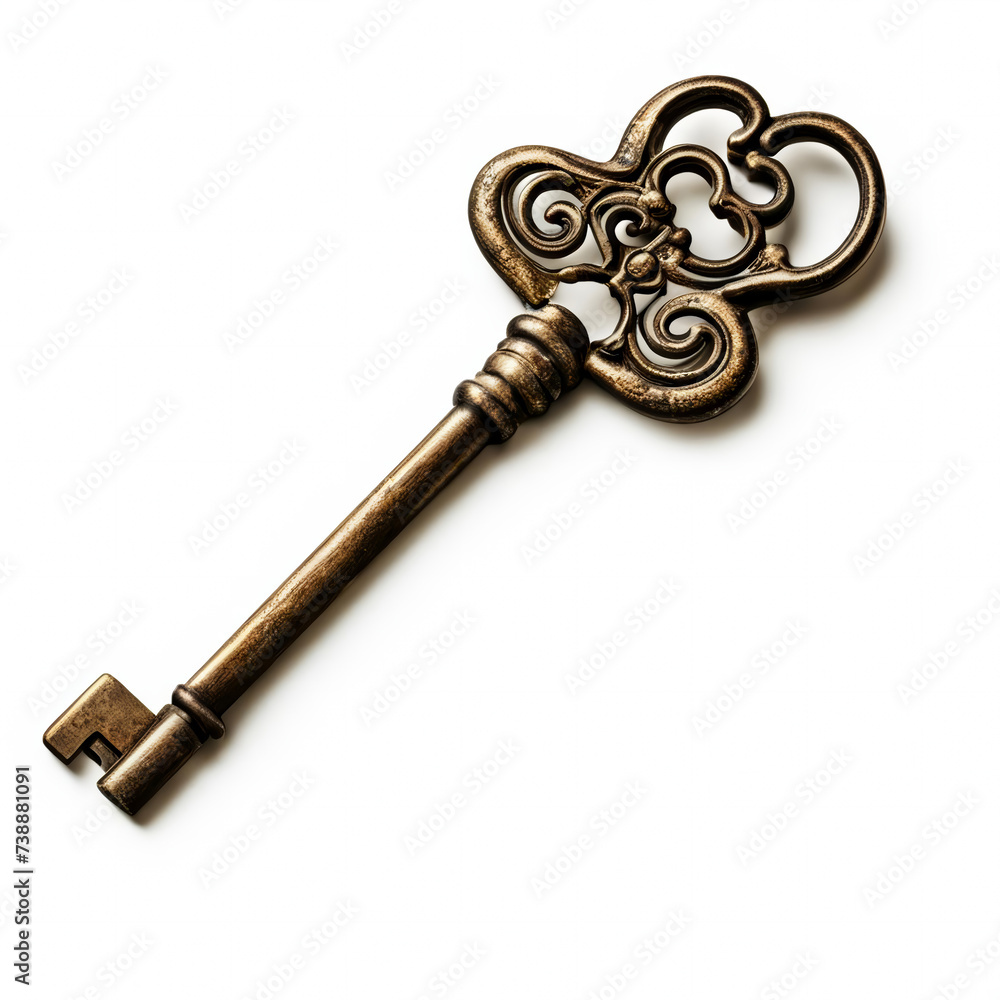 an antique metal key, . artificial intelligence generator, AI, neural network image. background for the design. an antique metal key, . artificial intelligence generator, AI, neural network image. background for the design.
