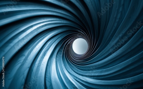 This photo showcases a blue swirl with a white center in the middle, creating an intricate and visually striking pattern