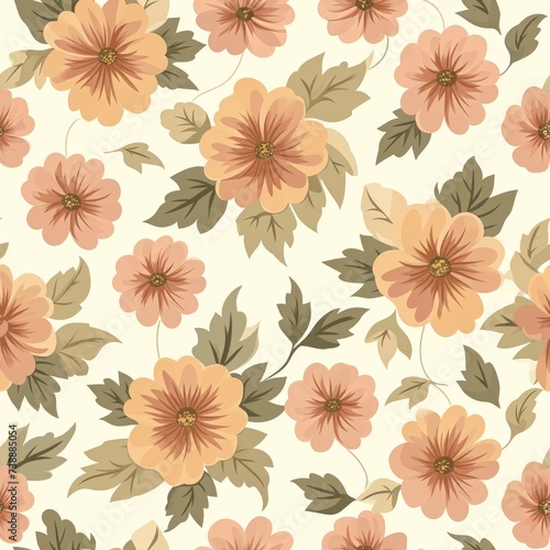 Wallpaper Mural Beautiful Floral Pattern Seamless Torontodigital.ca