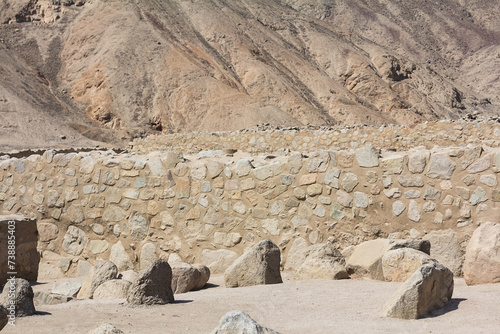 Incahuasi wall on a mountain in Lunahuana, Peru photo